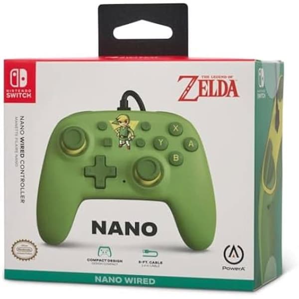 PowerA Nano Wired Controller för Nintendo Switch, Nintendo Switch OLED och Nintendo Switch Lite-modell, Speltillbehör, Controller