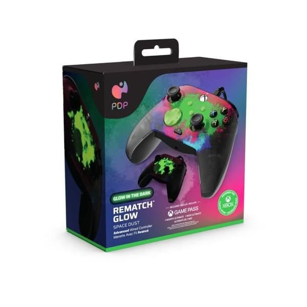 Gamepad - PDP - REMATCH GLOW Space Dust - Trådbunden - Flerfärgad - Xbox Series X