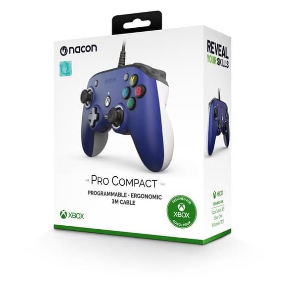 Nacon Pro Compact Blue Controller för Xbox Series, Xbox One och Windows 10