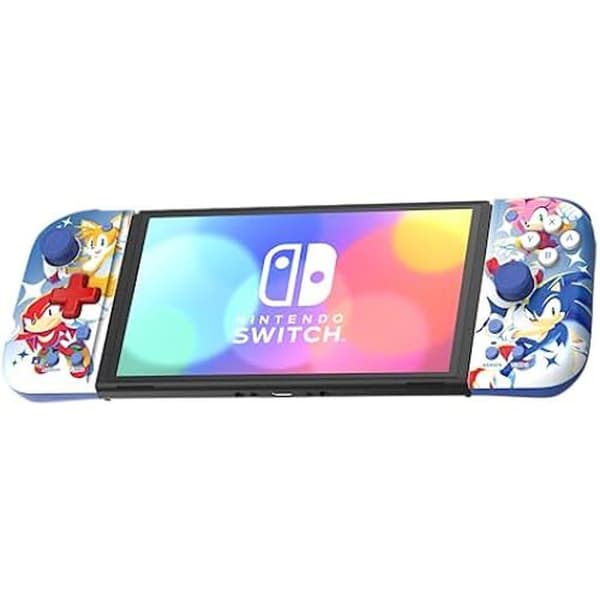 HORI Split Pad Compact (Sonic) Bärbar kontrollenhet för Nintendo Switch och Nintendo Switch OLED-modell - Officiell licens