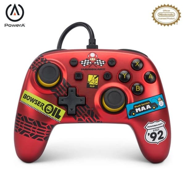 Gamepad - POWER A - PowerA Mario Kart: Racer Röd - Wired - Röd - Nintendo Switch/PC