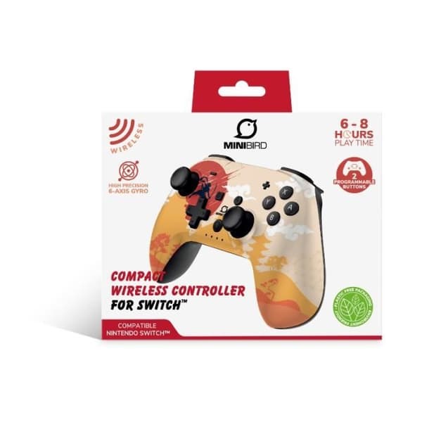 PopTop Minibird trådlös handkontroll "Rising Sun" för Nintendo Switch/Switch Lite/Switch OLED