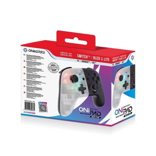 Spelkontroll - Oniverse - White Star - Trådlös - Bluetooth - Kompatibel med Nintendo Switch