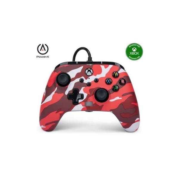Gamepad - POWER A - PowerA - Kabelansluten - Röd kamouflage - Xbox Series X/S