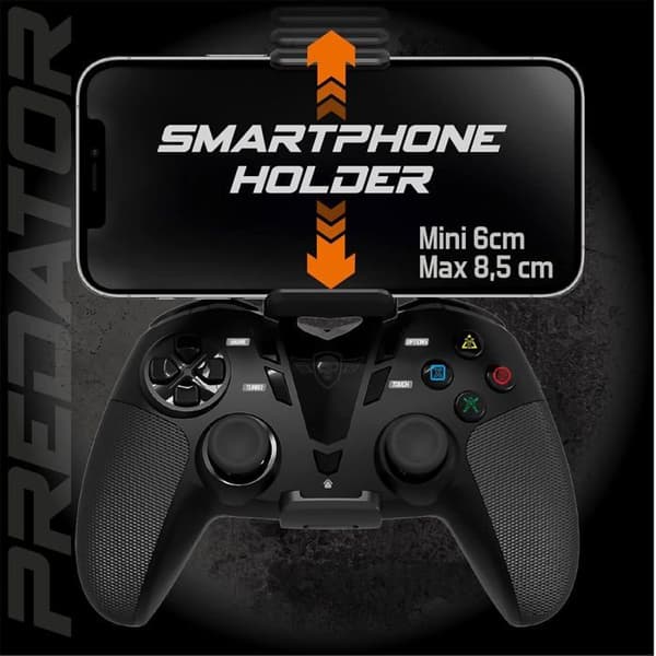 Spelkontroll - Android - Bluetooth - Programmerbar knapp - Smartphone-stöd - Svart