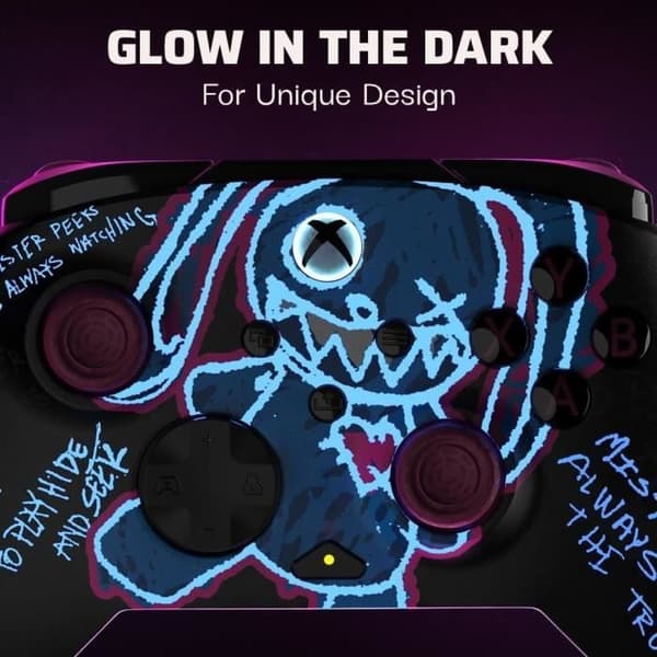 Trådbunden kontroller - Rematch GLOW - Xbox One och Series X|S - PDP - Motif Minster Peeks - Svart