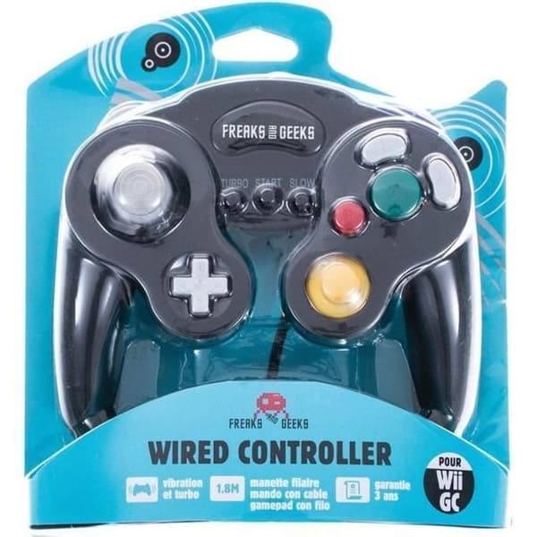 Manette FREAKS AND GEEKS turbo- och slow-funktion vit för Gamecube/Wii