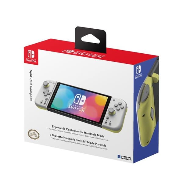 Hori Split Pad Compact Controller för Nintendo Switch ljusgrå och gul ljusgrå och gul
