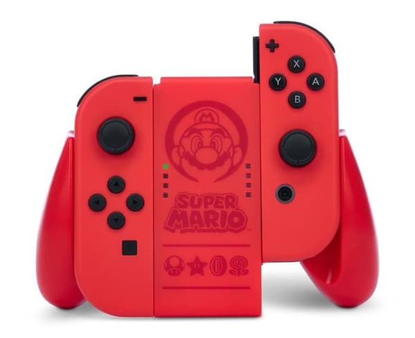 Powera videospelskontroller - NSAC0058-02 - Bekvämt Joy-Con-grepp för Nintendo Switch, Super Mario, röd