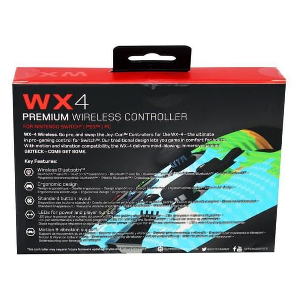 Gioteck - WX4 - Bluetooth Switch Controller - Ergonomisk design - Trådlös - (Sky Design)