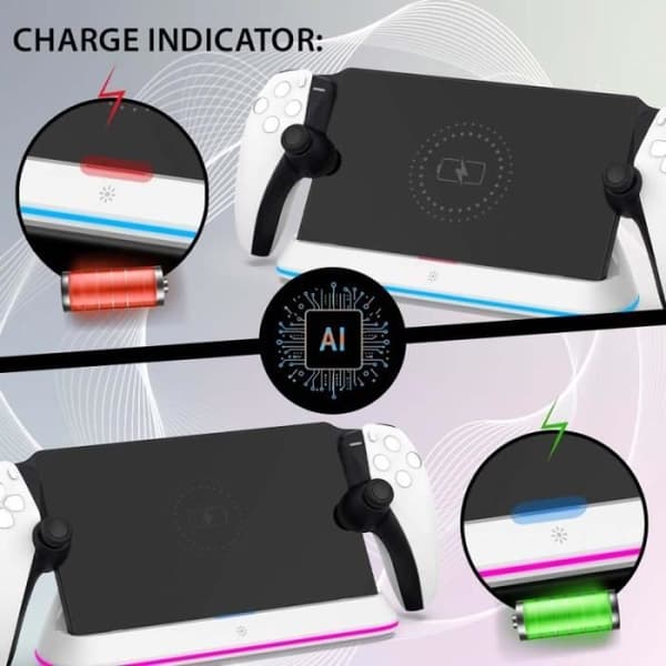 Laddare PS Portal - Subsonic - LED RGB Laddningsstation - USB Typ-C - Svart - Kompakt
