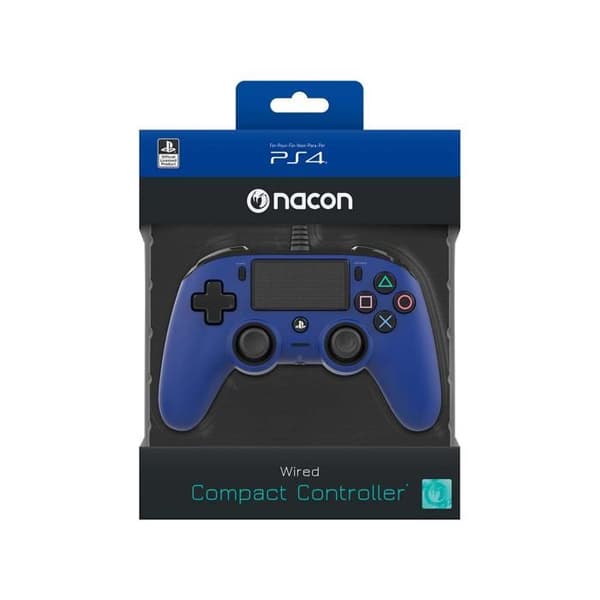 Kompakt trådbunden spelkontroll - NACON - PS4 - Blå - 2 vibrationsmotorer