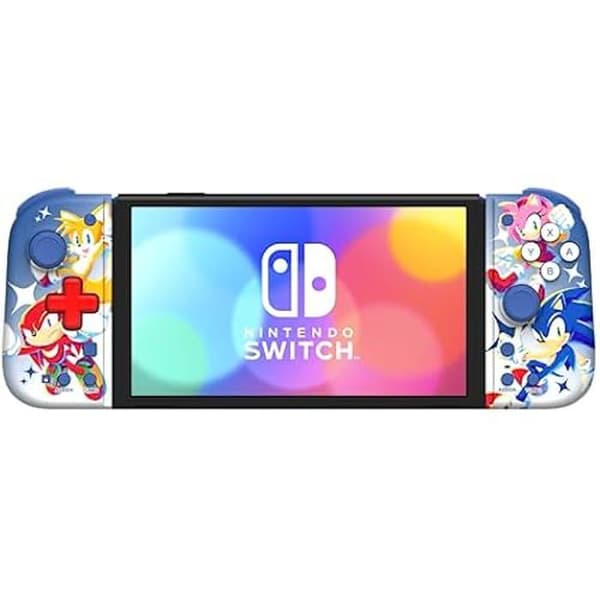 HORI Split Pad Compact (Sonic) Bärbar kontrollenhet för Nintendo Switch och Nintendo Switch OLED-modell - Officiell licens
