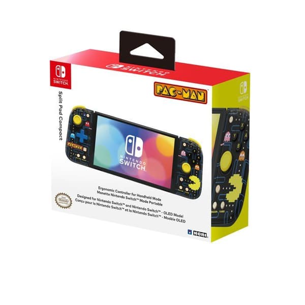 Hori videospelskontroller - NSW-417U - Split Pad Compact (PAC-MAN) - Officiell Nintendo-licens