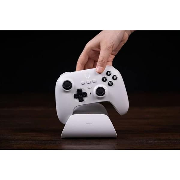- 8Bitdo bluetooth-kontroller med laddstation för Switch och PC - Vit