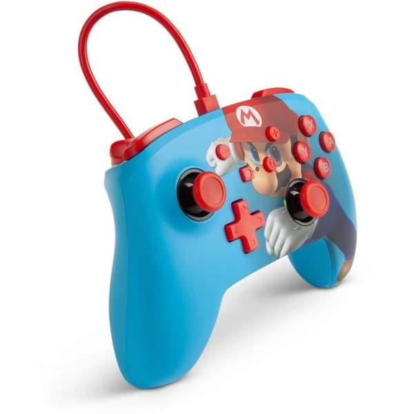 Gamepad - POWER A - Mario Punch - Kabelansluten - Nintendo Switch - Blå/Röd