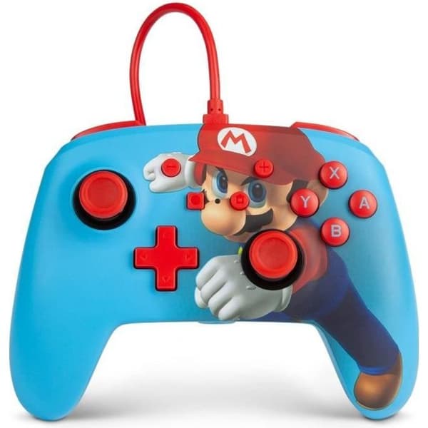 Gamepad - POWER A - Mario Punch - Kabelansluten - Nintendo Switch - Blå/Röd