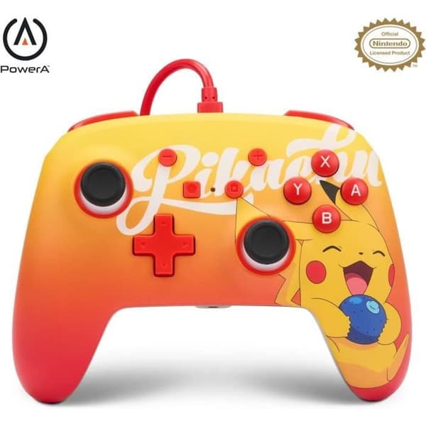 Spelkontroll - POWER A - Oran Berry Pikachu - Trådad - 3,5 mm ljuduttag - 2 programmerbara knappar
