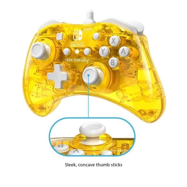 Rock candy gul trådbunden handkontroll för Nintendo Switch