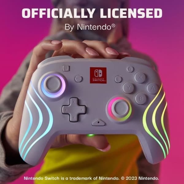 Spelkontroll - PDP - Afterglow Wave - RGB-belysning - 2100 mAh - Nintendo Switch