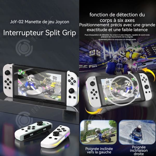 INN Controller Gamepads Ersättning L/R 6-axlig spelkontroll med dubbelvibrerande ergonomiskt gyroskop trådlös videospelskontroll