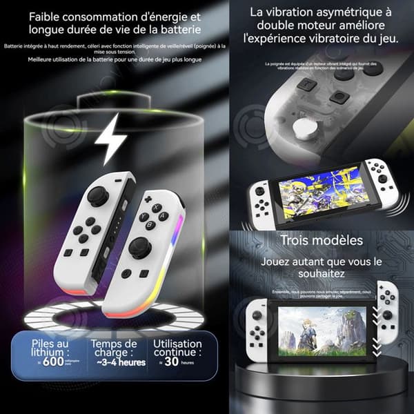 INN Controller Gamepads Ersättning L/R 6-axlig spelkontroll med dubbelvibrerande ergonomiskt gyroskop trådlös videospelskontroll