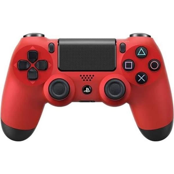 Officiell Sony PlayStation 4 PS4 Dual Shock 4 Wireless Controller Pad, röd (renoverad)- USED