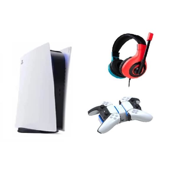 PLAYSTATION 5 DIGITAL + HEADSET + KONTROLLBAS- USED