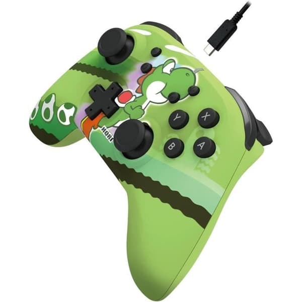 HORIpad Super Mario trådlös handkontroll - HORI - Nintendo Switch - 15 timmars batteritid - Yoshi-mönster - Grön