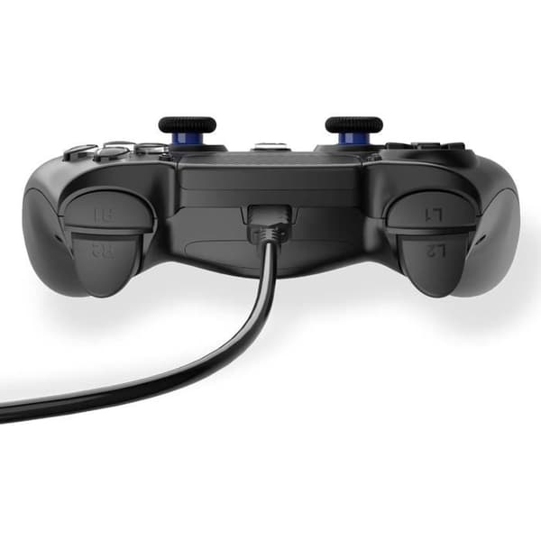 Freaks and Geeks - Svart trådlös handkontroll för PS4 med 3M kabel med jackkontakt