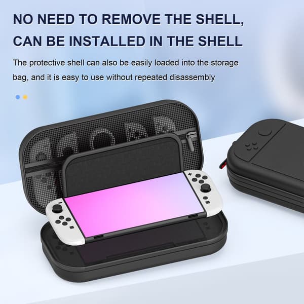 INF Rymlig svart PU-bärväska för Nintendo Switch 2 (MAX)