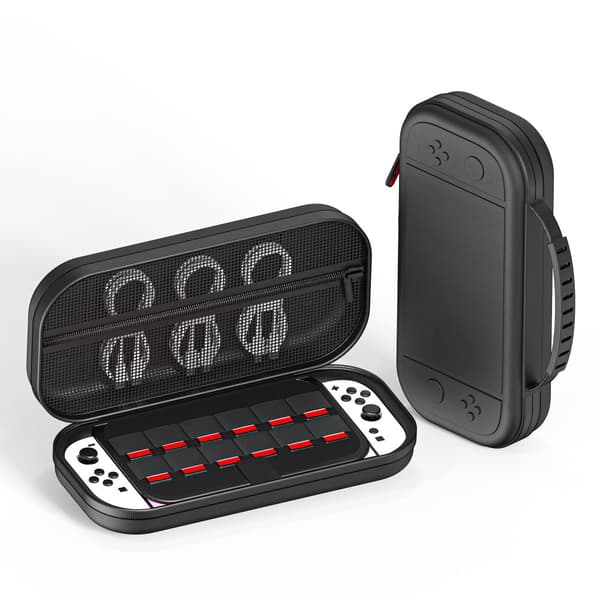 INF Romslig svart PU-veske for Nintendo Switch 2 (MAX)