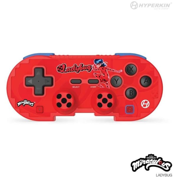 Hyperkin Pixel Art Miraculous Bluetooth-kontroller för Nintendo Switch/PC/Mac/Android (Ladybug)