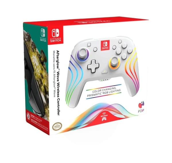 PDP trådløs kontroller Afterglow Wave Nintendo Switch, hvit
