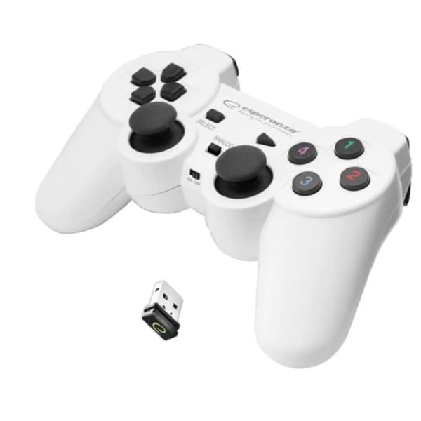 Trådlös spelkontroll - Esperanza - GX600 - Vit - Vibration - PC/PS3-kompatibel