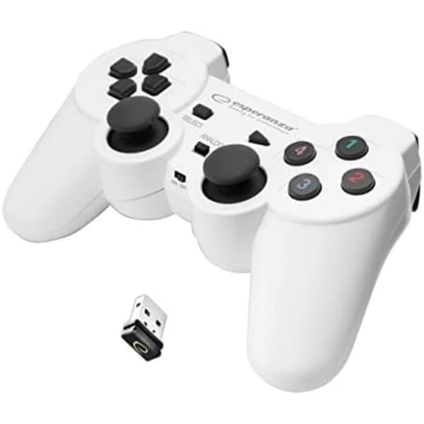 Trådlös spelkontroll - Esperanza - GX600 - Vit - Vibration - PC/PS3-kompatibel