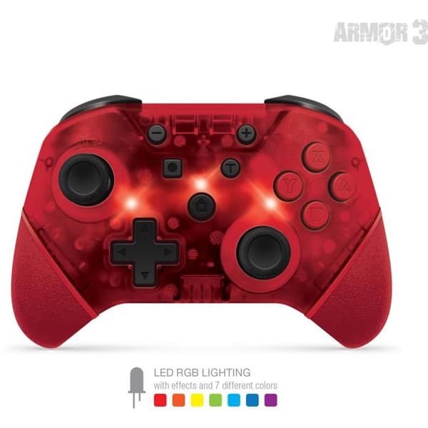 Armor3 NuChamp Trådlös Kontroll för Nintendo Switch (röd LED)