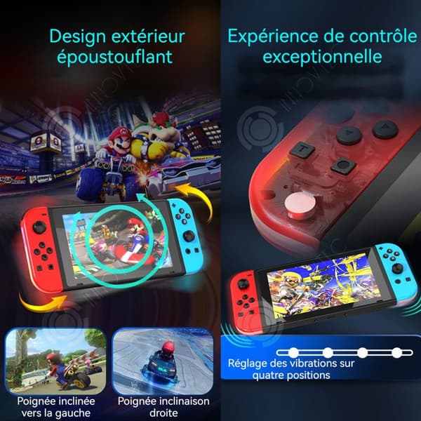 INN Spelkontroll vänster och höger Switch vibration stor kapacitet batteri färgglad RGB-belysning vakna 5.2 bluetooth