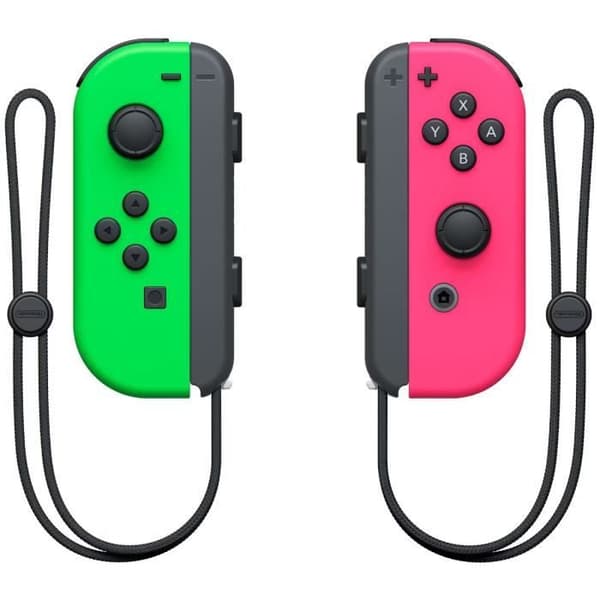 Ett par Neon Green & Neon Pink Joy-Con-kontroller för Nintendo Switch