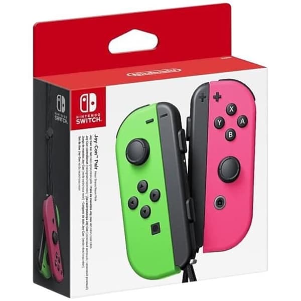 Ett par Neon Green & Neon Pink Joy-Con-kontroller för Nintendo Switch