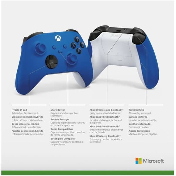 Shock Blue trådlös Xbox Controller