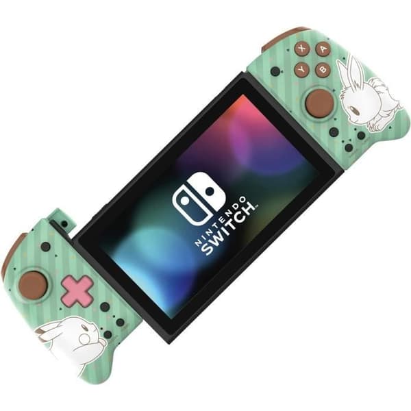 Manette Joy-Con - HORI - Split Pad Pro - Motiv Pikachu och Evoli - Trådbunden - Grön