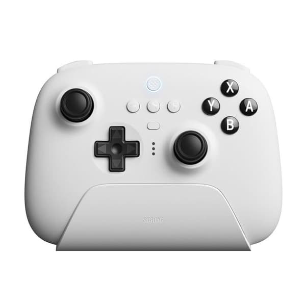 - 8Bitdo bluetooth-kontroller med laddstation för Switch och PC - Vit