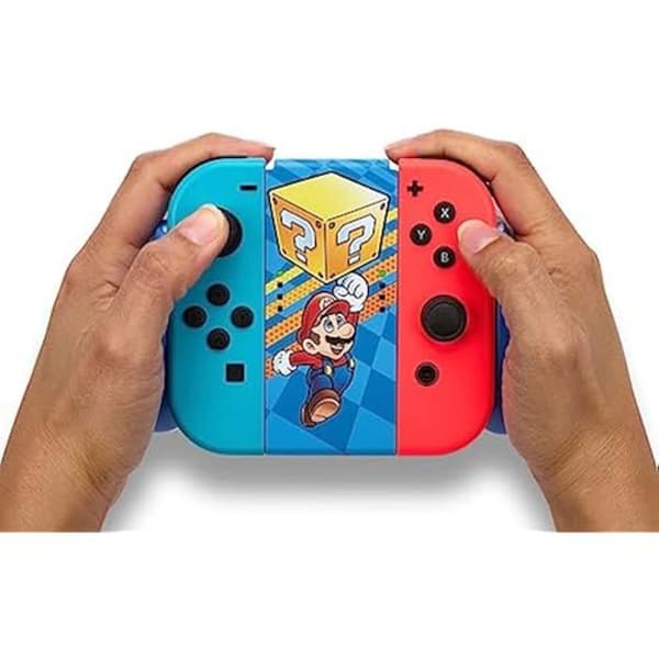Manette Joy-Con - POWERA - Comfort Grip - Färg Mysterieblock Mario - Ergonomisk - Kompatibel med Nintendo Switch