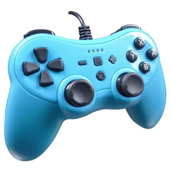 Subsonic - Colorz-kontroller med 3 meter kabel, vibration och gyroskop - Tillbehör till Nintendo Switch-konsol - Neonblå