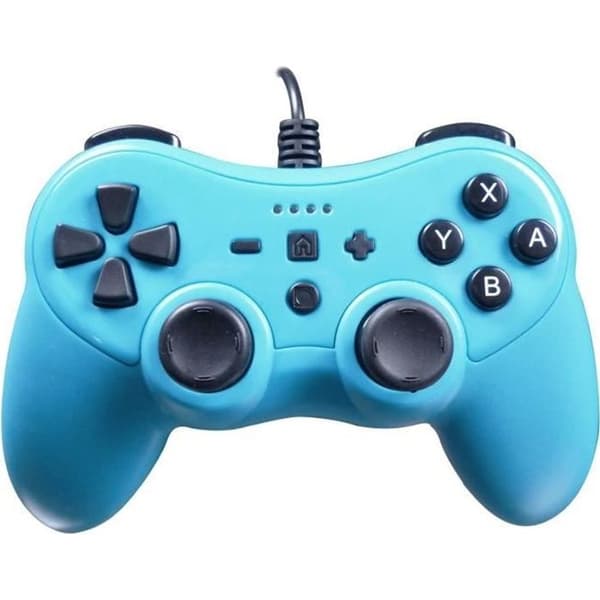 Subsonic - Colorz-kontroller med 3 meter kabel, vibration och gyroskop - Tillbehör till Nintendo Switch-konsol - Neonblå