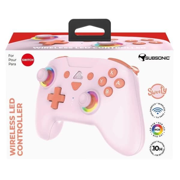 Spelkontroll - SUBSONIC - RGB LED - Trådlös - Rosa - Nintendo Switch