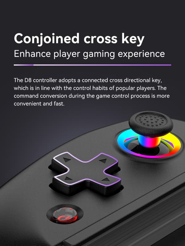 INF D8 Trådløs Strækbar Gamepad til Telefoner og Tablets Sort