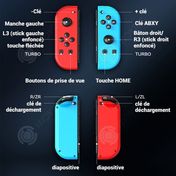 INN Spelkontroll 600 mAh 5.2 Bluetooth Delikat vibration Somatosensorisk sexaxlig blå-vänster och röd-höger låg effekt