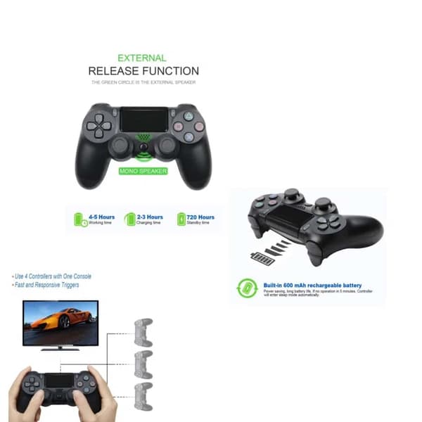 PS4 Trådlös Kontroller med Touchpad och Vibration